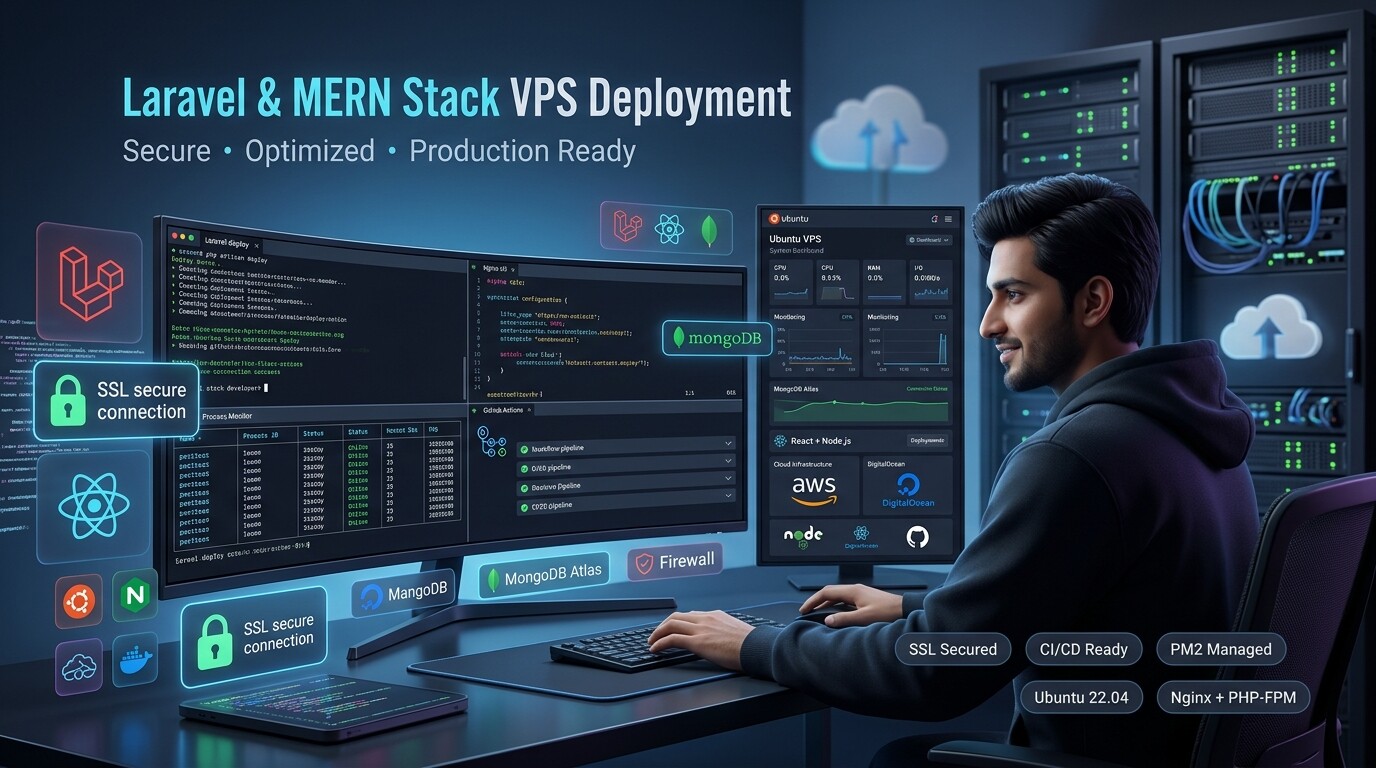 Laravel and Mern stack web apps deployment service