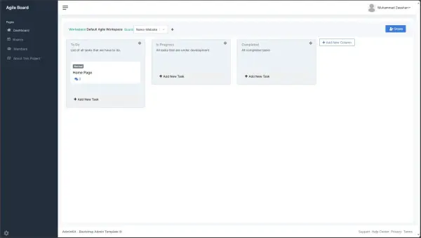 MERN Stack Agile Board Application with MySQL Database